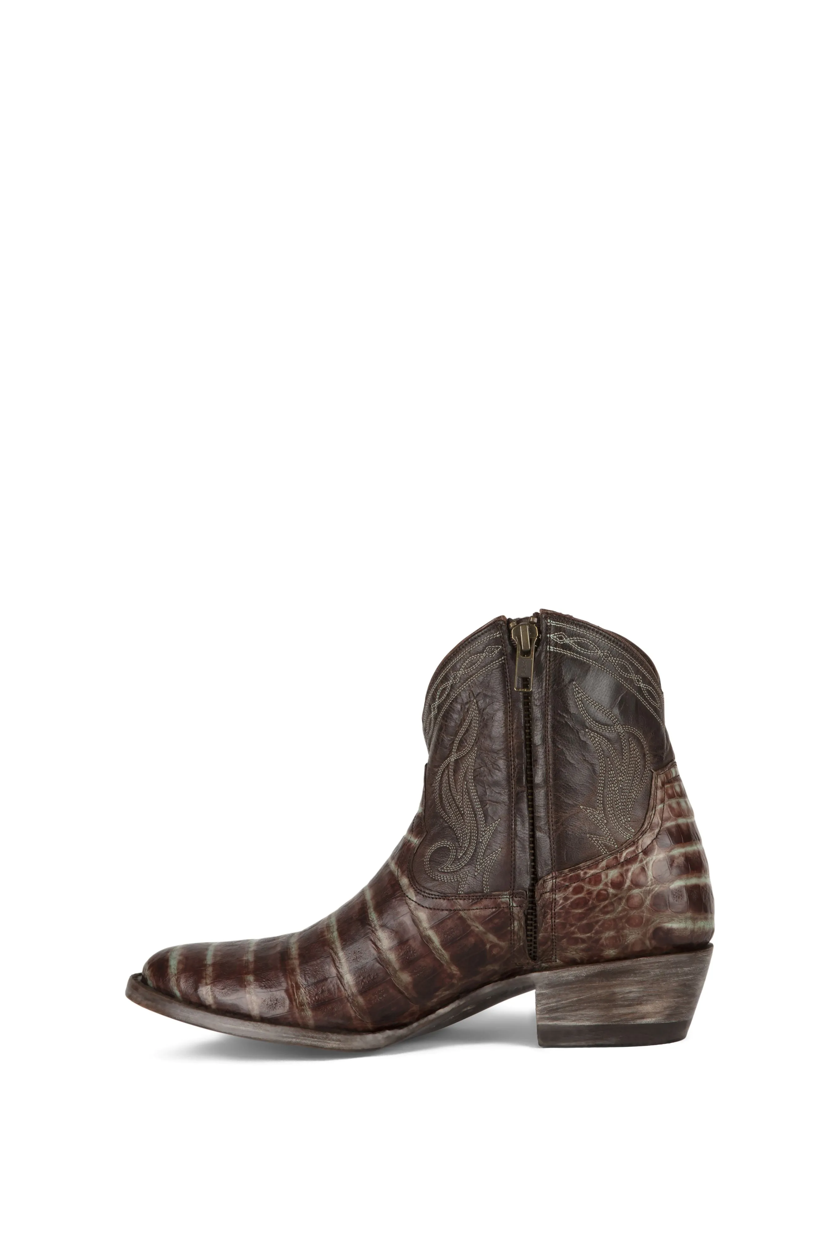 Allens Brand - Sierra Caiman - Round Toe - Chocolate & Turquoise