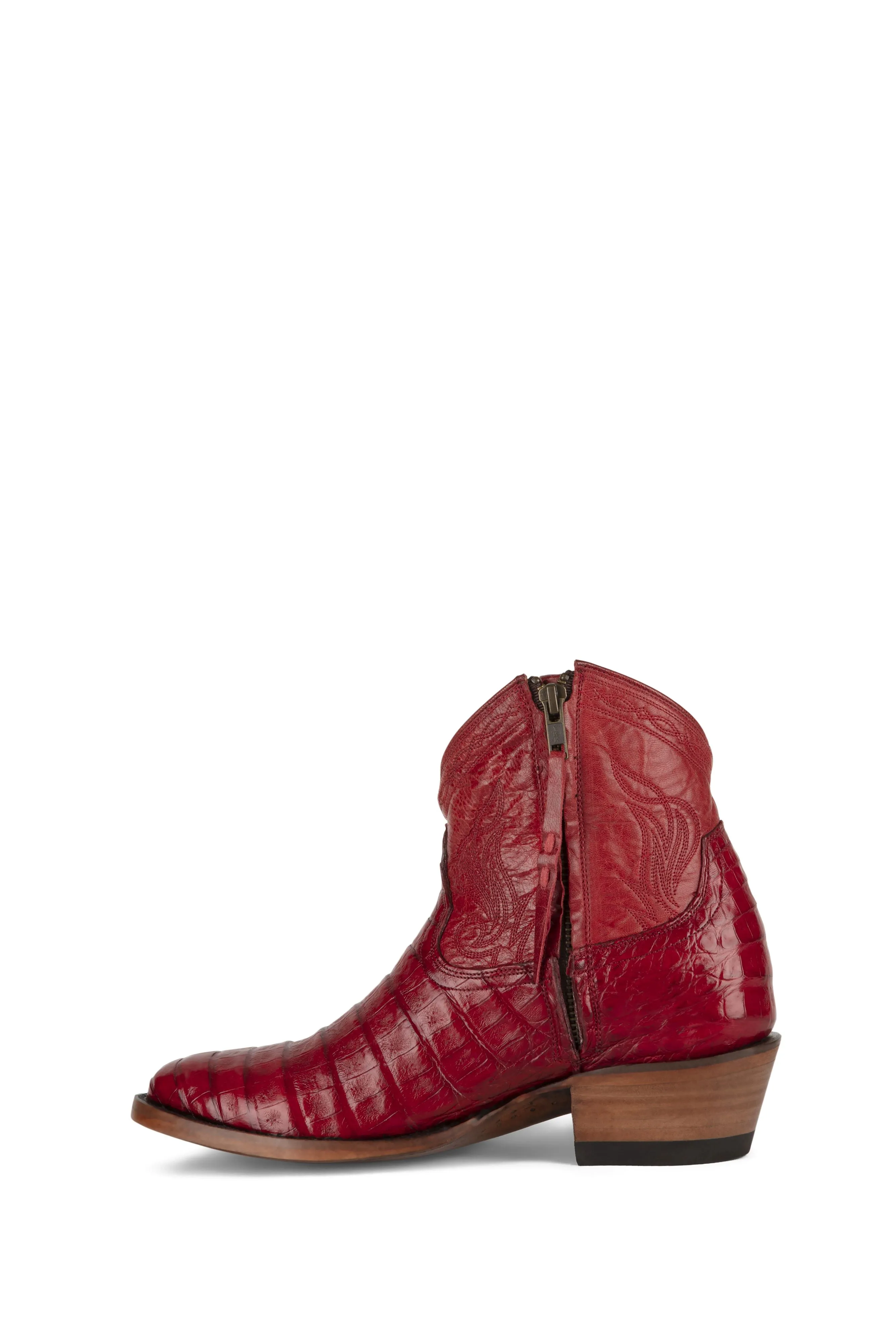 Allens Brand - Sierra Caiman - Round Toe - Red