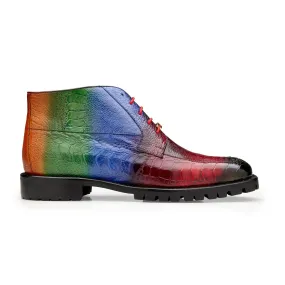 Belvedere Alvaro in Multi Color Genuine Hand Painted Ostrich Leg Boots