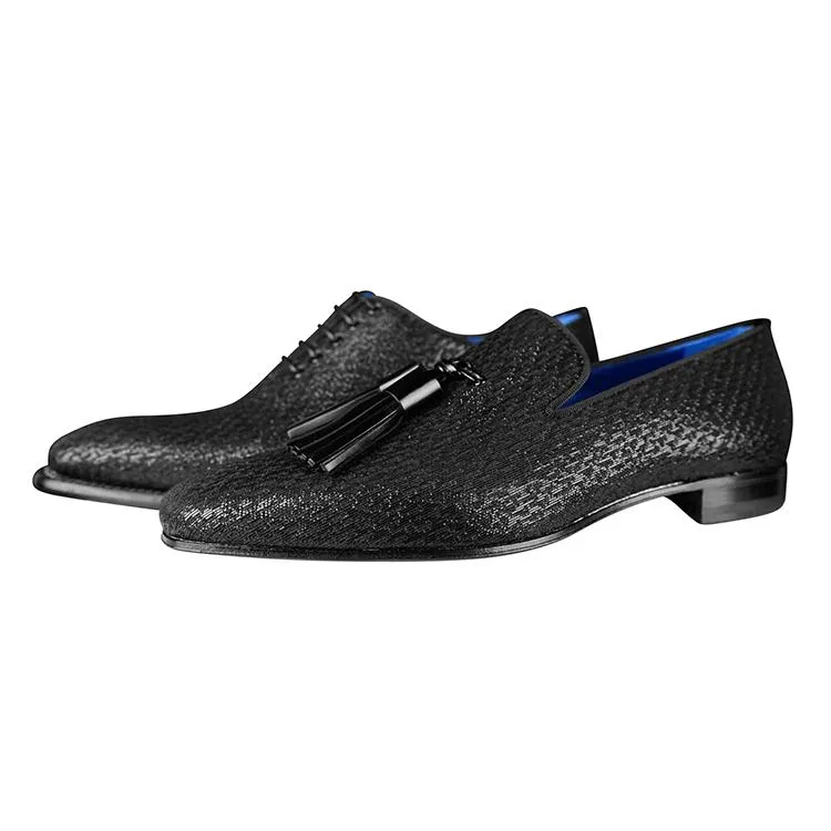 Black Diamante Tassel Loafer