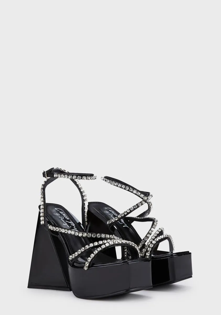 Black Kayla Platform Heels