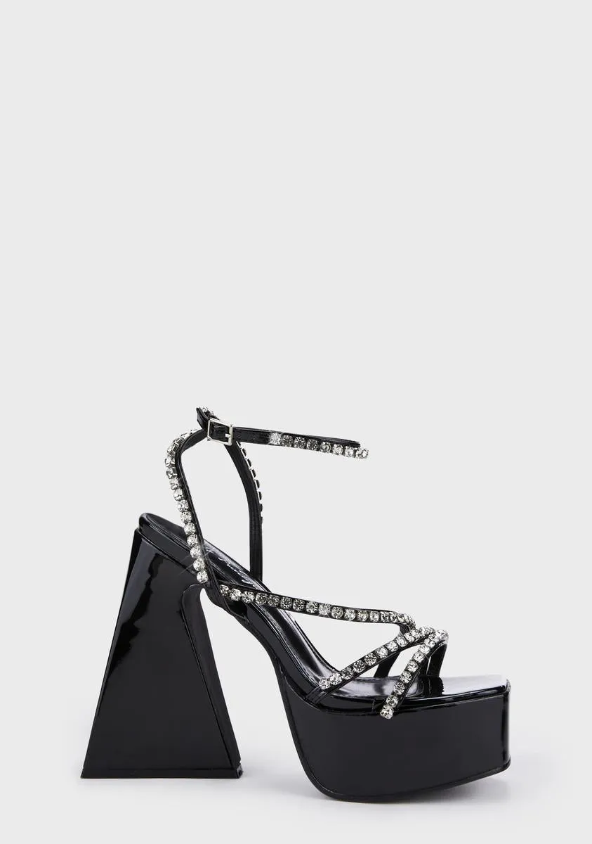 Black Kayla Platform Heels