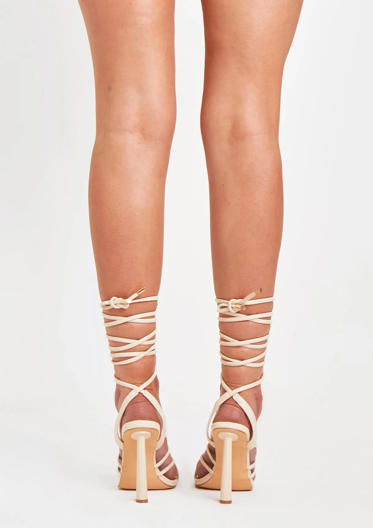 Cassidy Cream Strappy High Heel Sandals