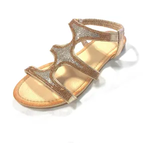 Champagne Rose Gold Strappy Sandals