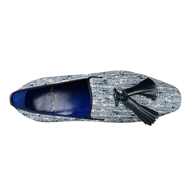 Cobalt Tweed Legare Tassel Loafer