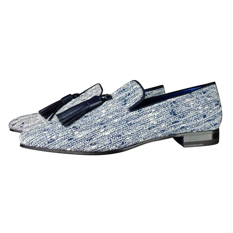 Cobalt Tweed Legare Tassel Loafer