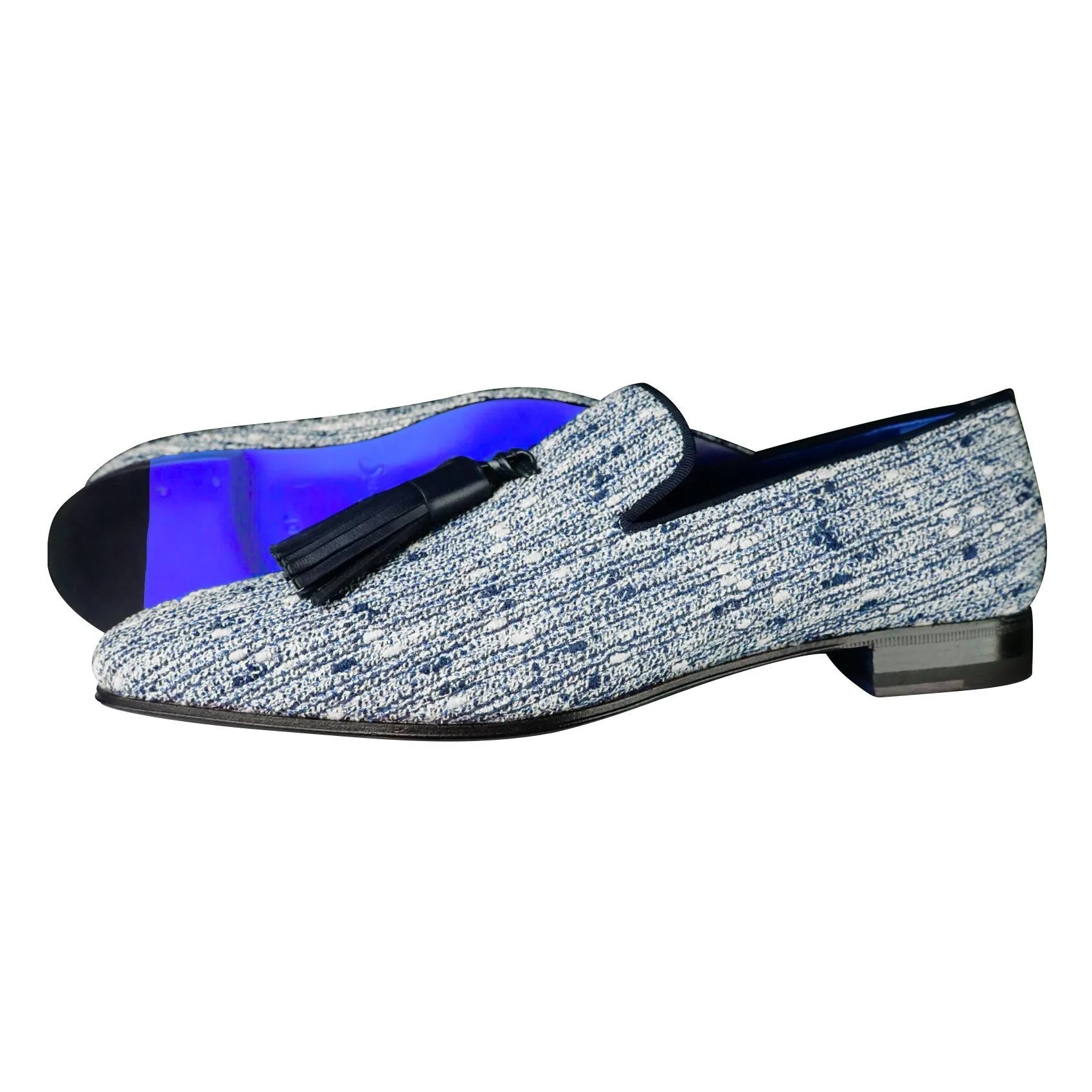 Cobalt Tweed Legare Tassel Loafer