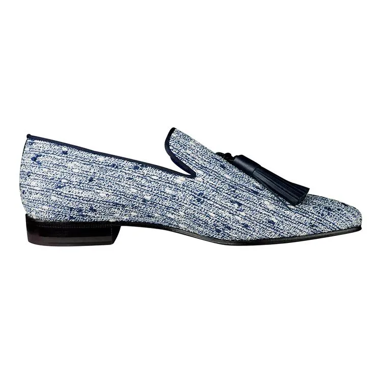 Cobalt Tweed Legare Tassel Loafer