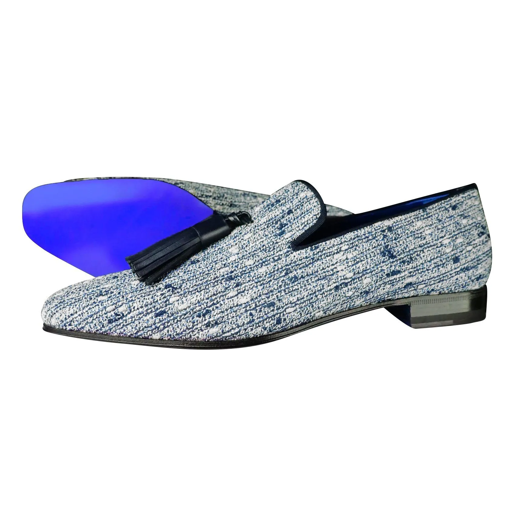 Cobalt Tweed Legare Tassel Loafer