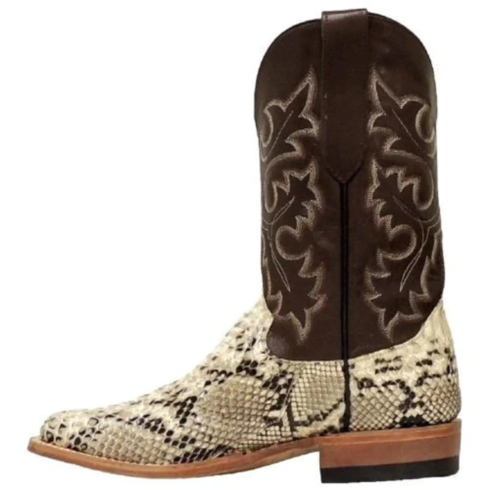 COWTOWN MEN'S SQUARE TOE PYTHON EXOTIC WESTERN BOOT - Q818