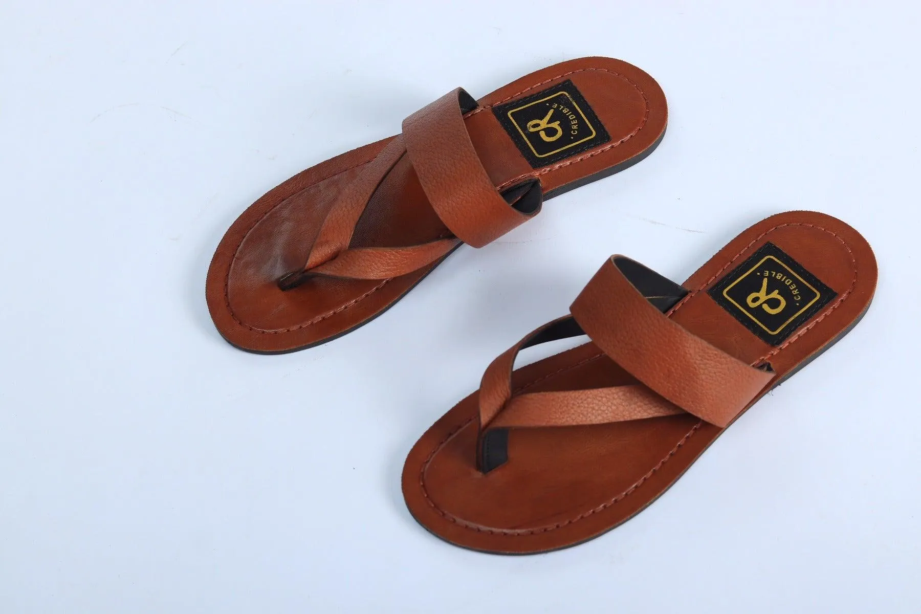 Credible Tan Leather Comfortable Insoles Handmade Slippers