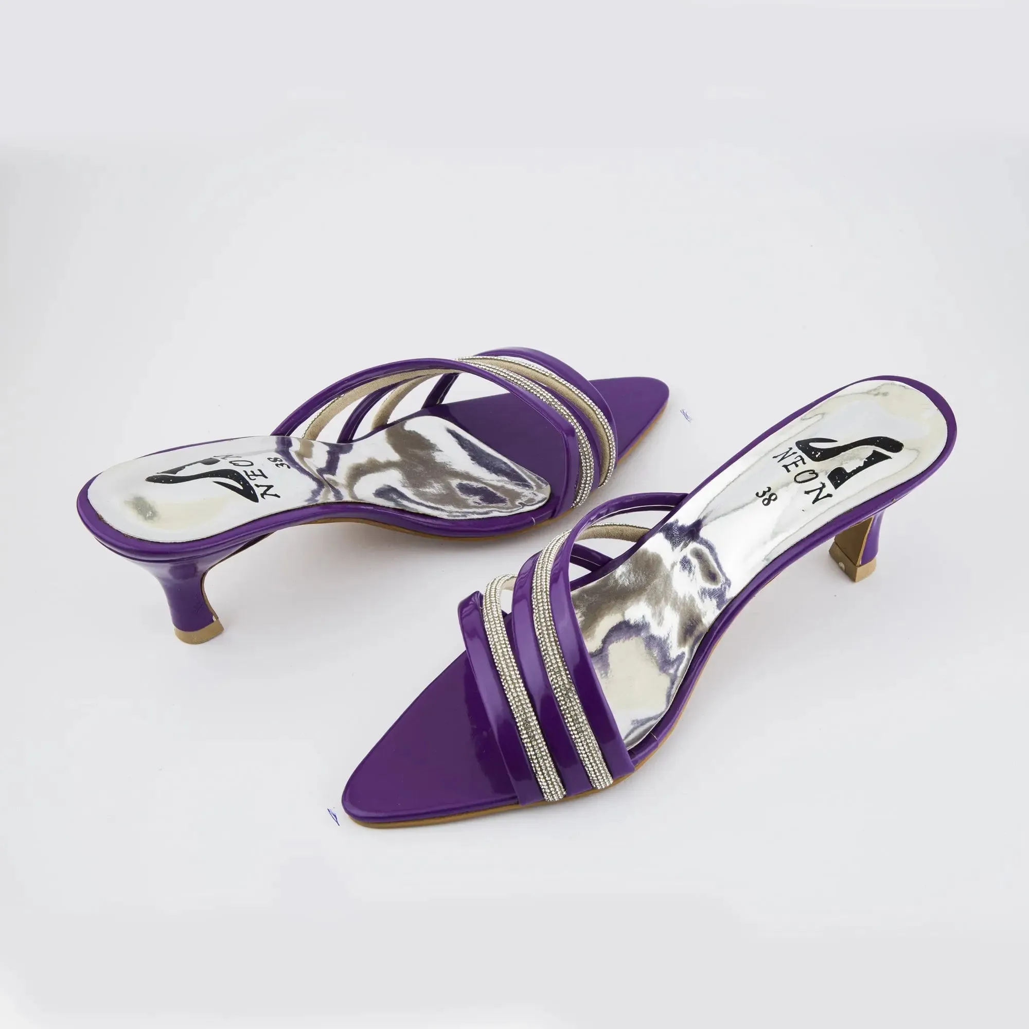 Crystal Strappy Sandals Purple