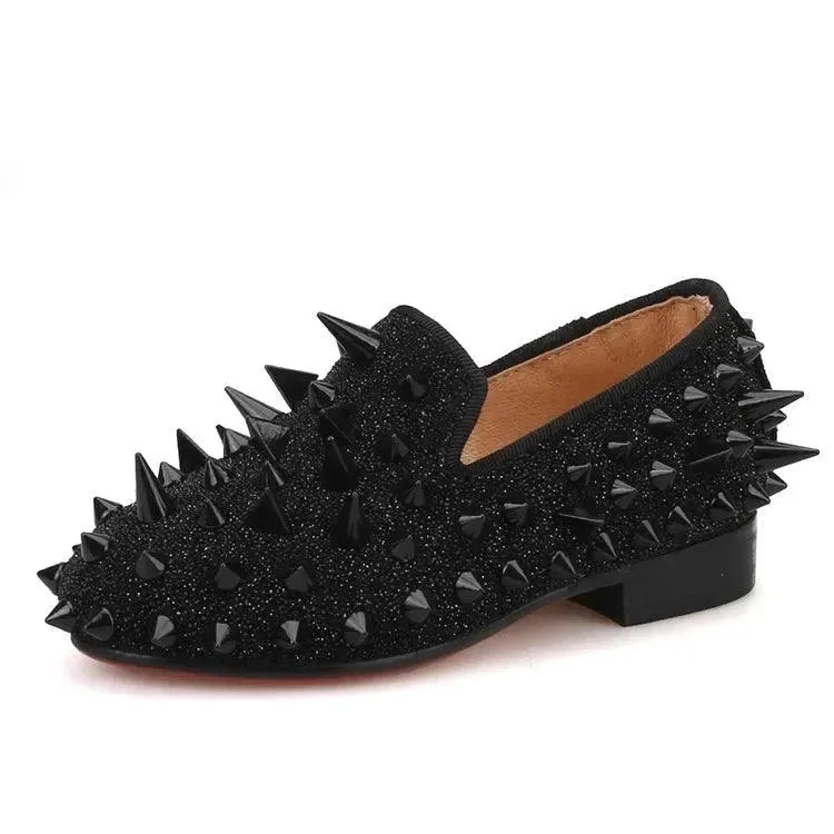 Kids Loafers Spiked Elegance: Handmade Children's Loafers