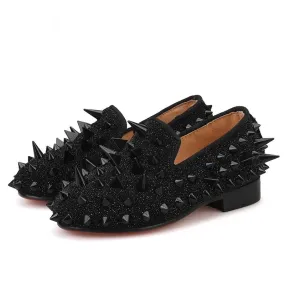 Kids Loafers Spiked Elegance: Handmade Children's Loafers