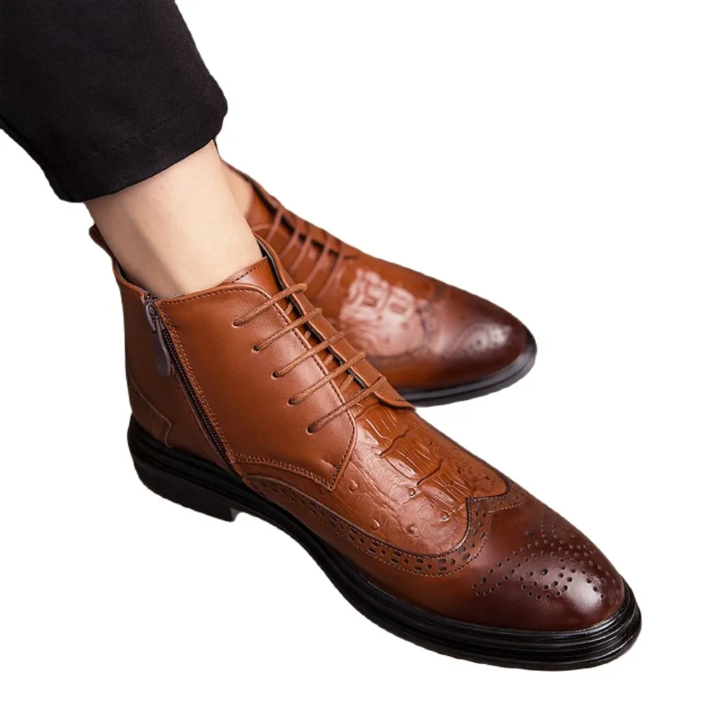 La Officina2 Ankle boots - Wingtip Leather Ankle boots for men (with zipper)