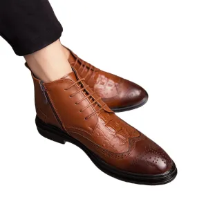 La Officina2 Ankle boots - Wingtip Leather Ankle boots for men (with zipper)