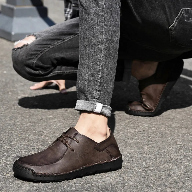 Men's Leather Loafers Pumps Slip On Comfortable Shoes | F2288