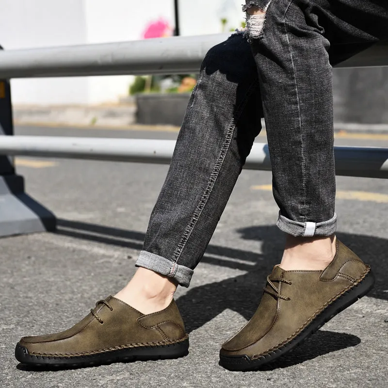 Men's Leather Loafers Pumps Slip On Comfortable Shoes | F2288