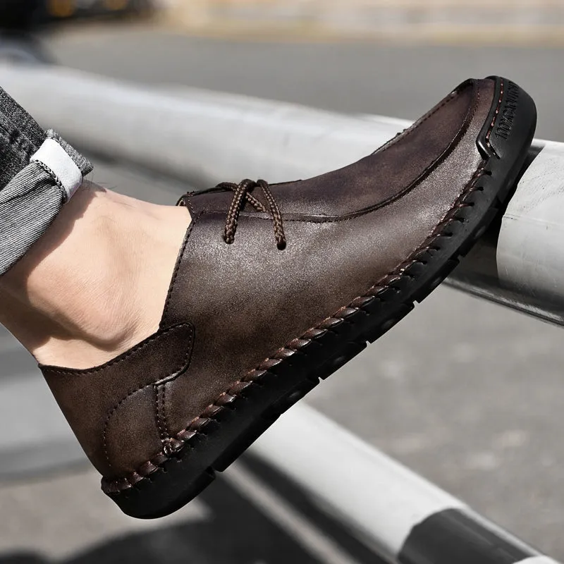 Men's Leather Loafers Pumps Slip On Comfortable Shoes | F2288