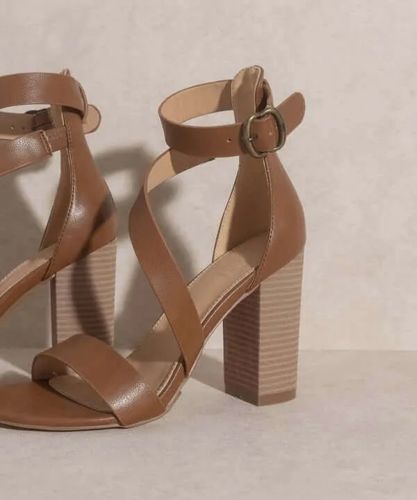 OASIS SOCIETY Kimberly -Brown Strappy Sandals Heels