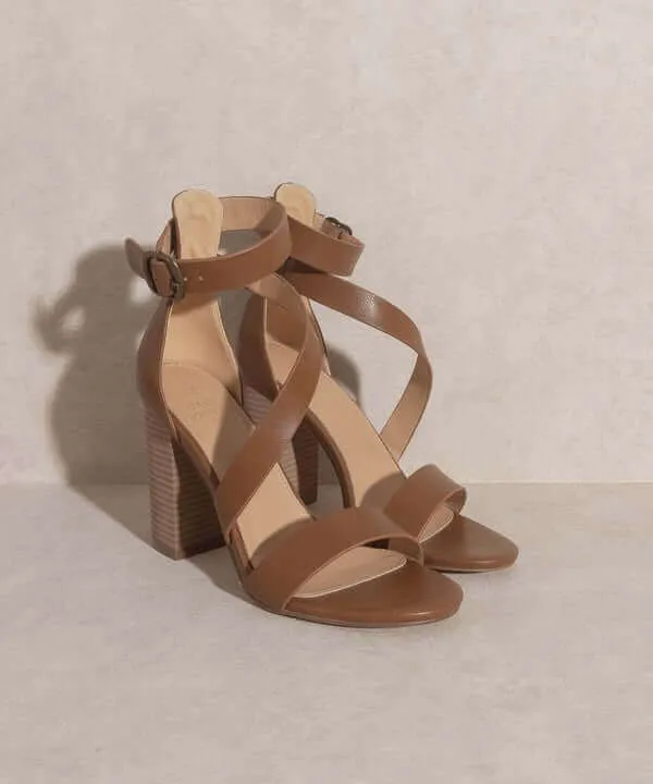 OASIS SOCIETY Kimberly -Brown Strappy Sandals Heels