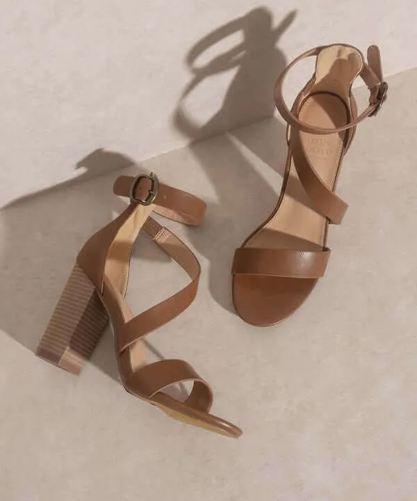 OASIS SOCIETY Kimberly -Brown Strappy Sandals Heels