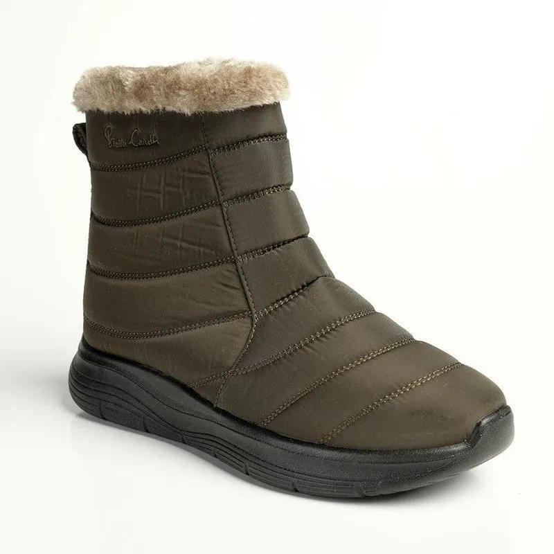 Pierre Cardin Eskimo Fur Collar Ankle Boot - Olive