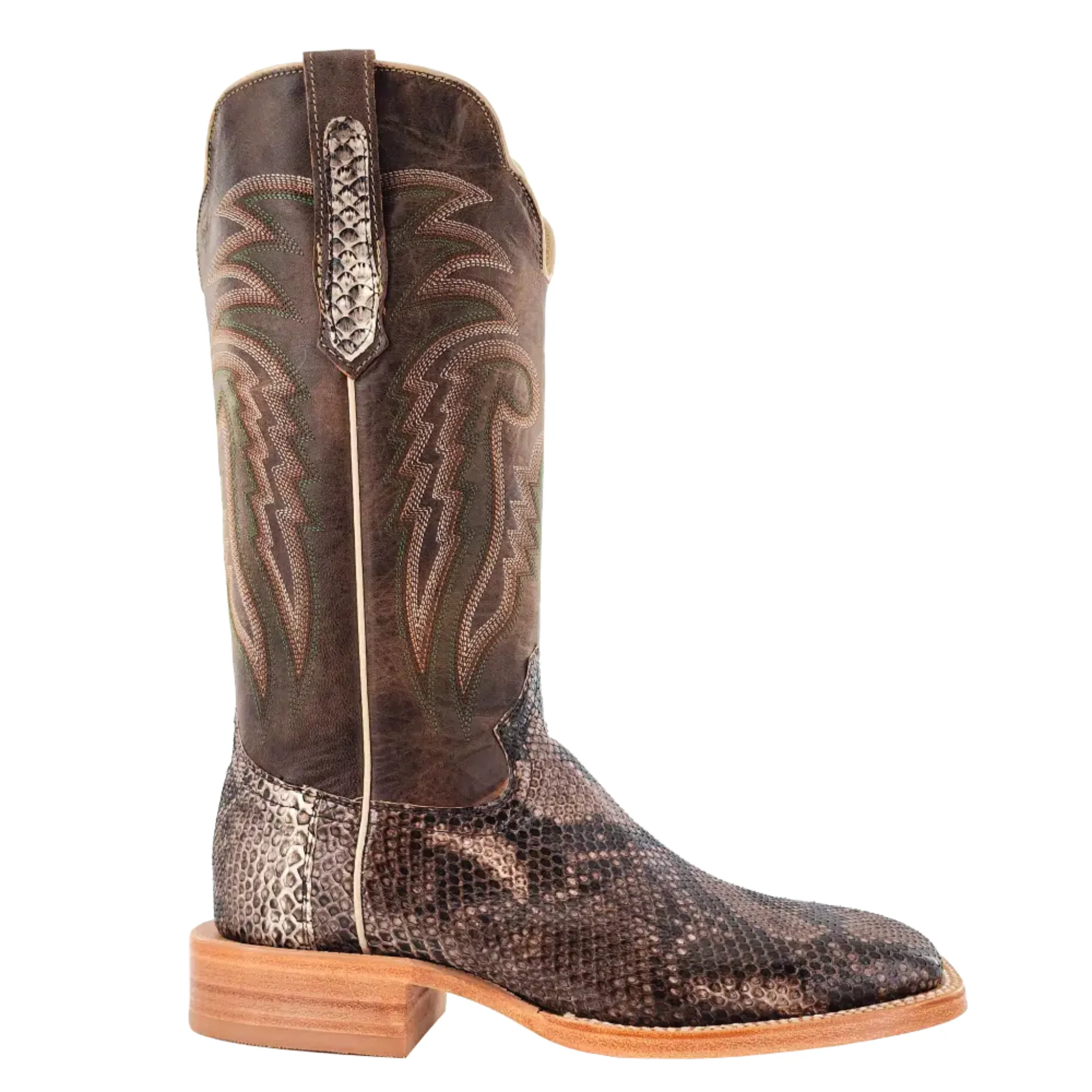 R. WATSON MEN'S RUSTIC PYTHON BELLY WESTERN BOOTS - RW7913-2