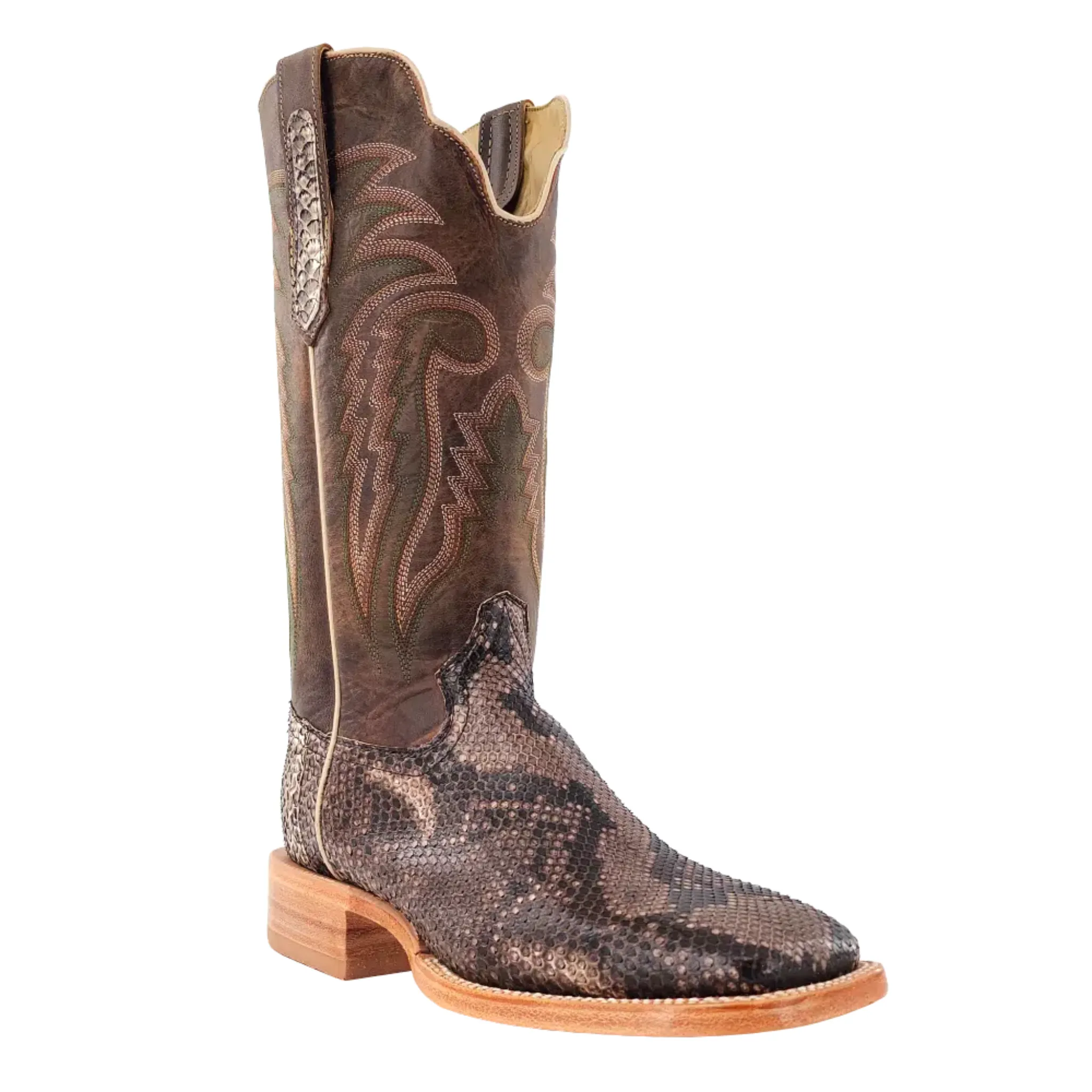 R. WATSON MEN'S RUSTIC PYTHON BELLY WESTERN BOOTS - RW7913-2