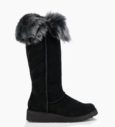 ROSALIND TALL FUR LINED BOOTS - 7