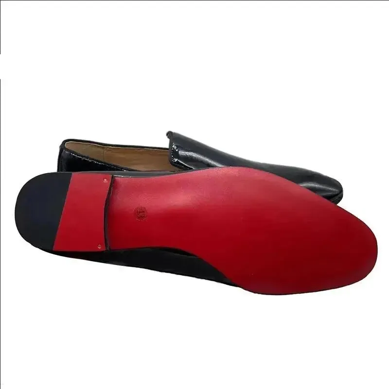 Rossi X1 - Handmade red bottom sole leather tassel loafers for men