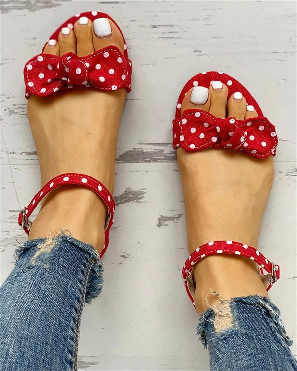 Sexy Polka Dot Comfortable Flat Sandal