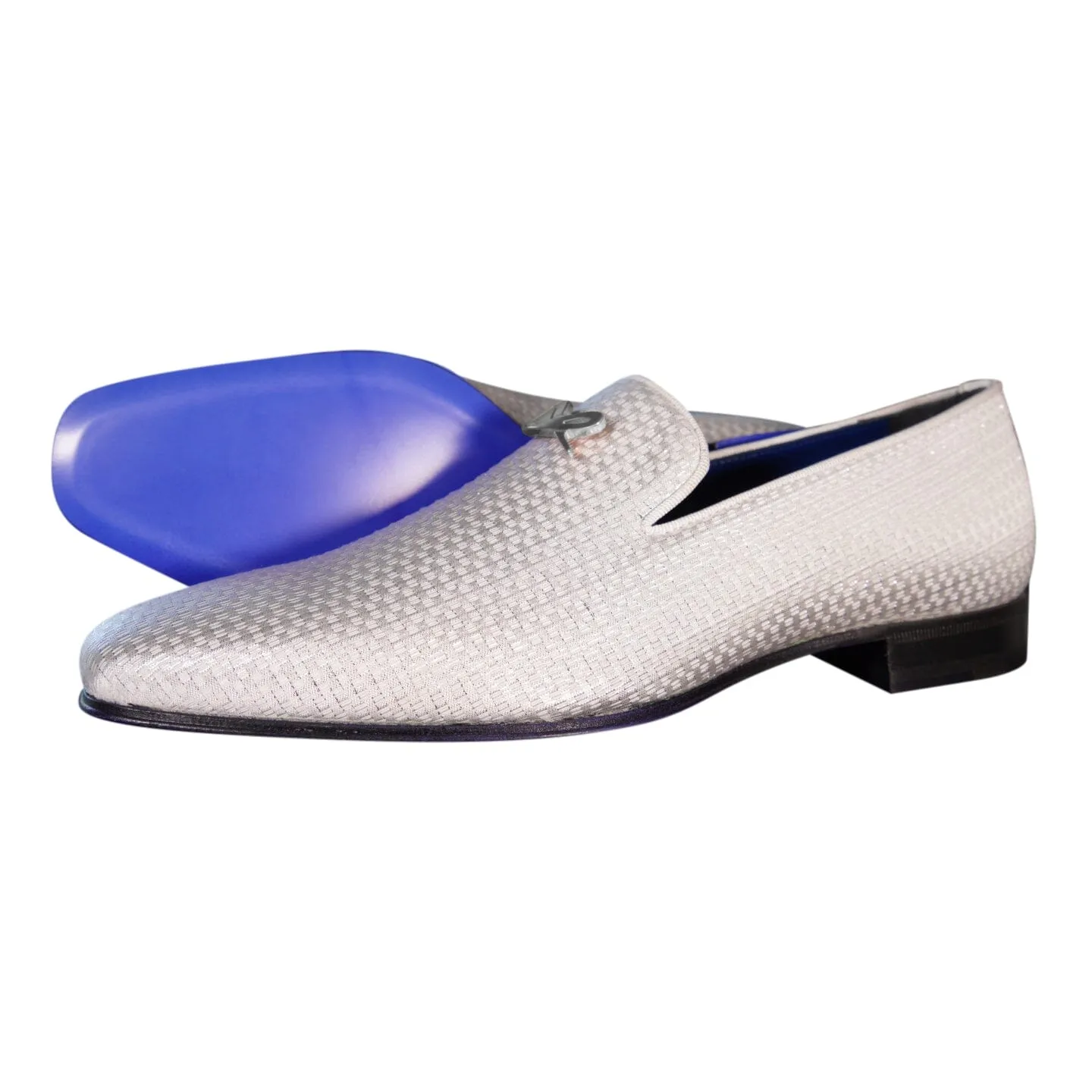 Silver Diamante With Silver Hardware Loafer