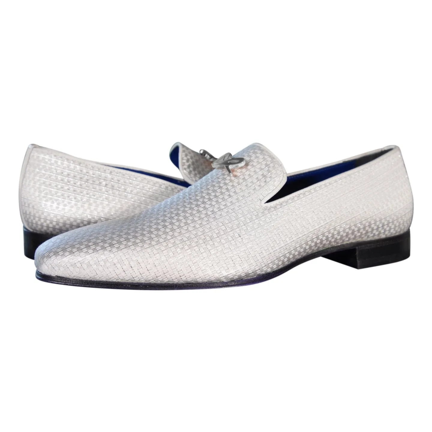 Silver Diamante With Silver Hardware Loafer