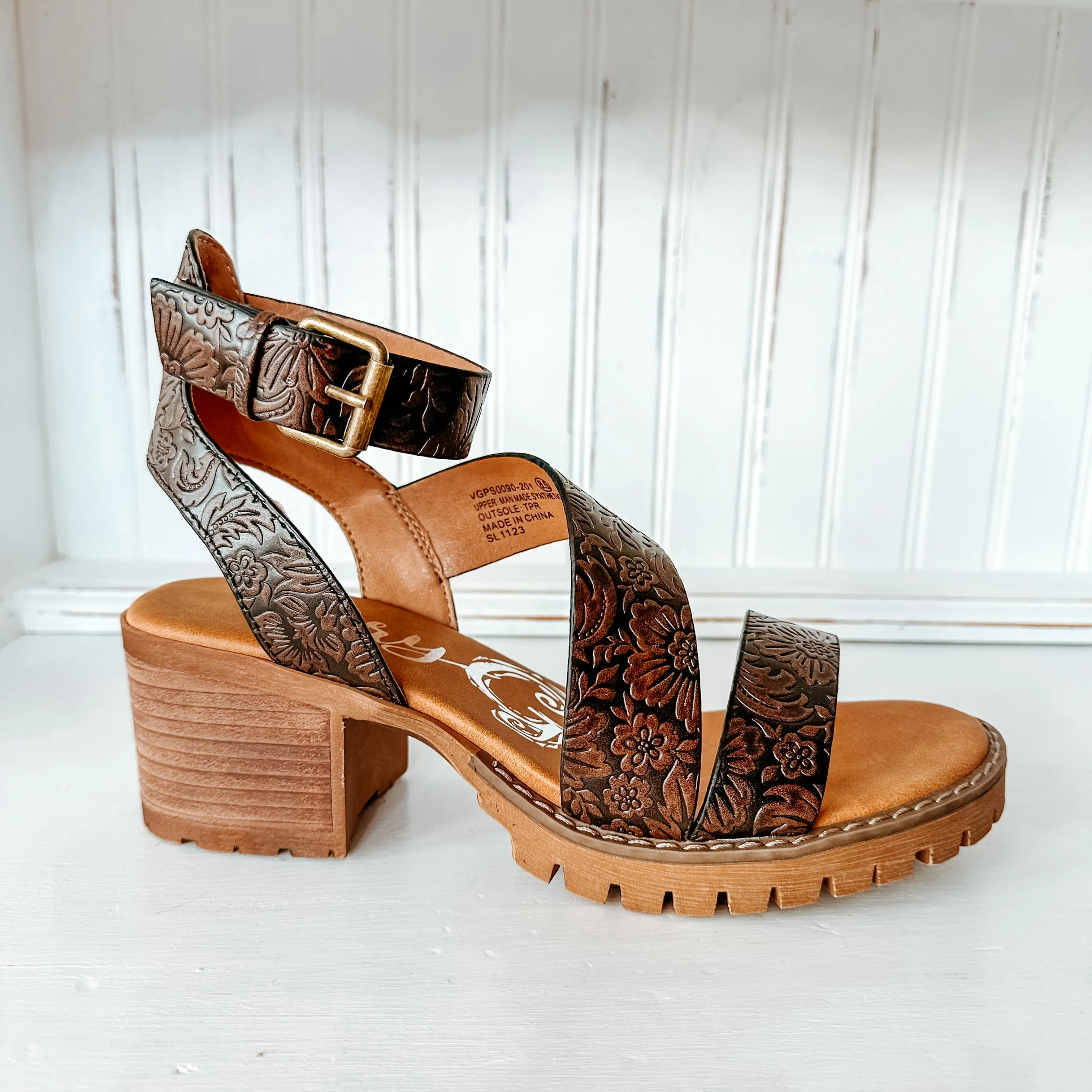 Stephanie Tooled Block Heel - Chocolate