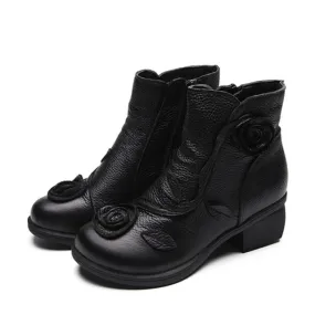 Sthefany Women's Autumn Winter Ankle Black Boots