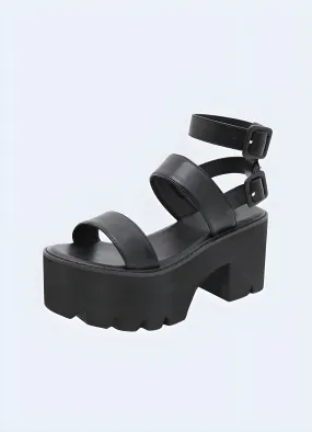 Strappy Chunky Heeled Sandals