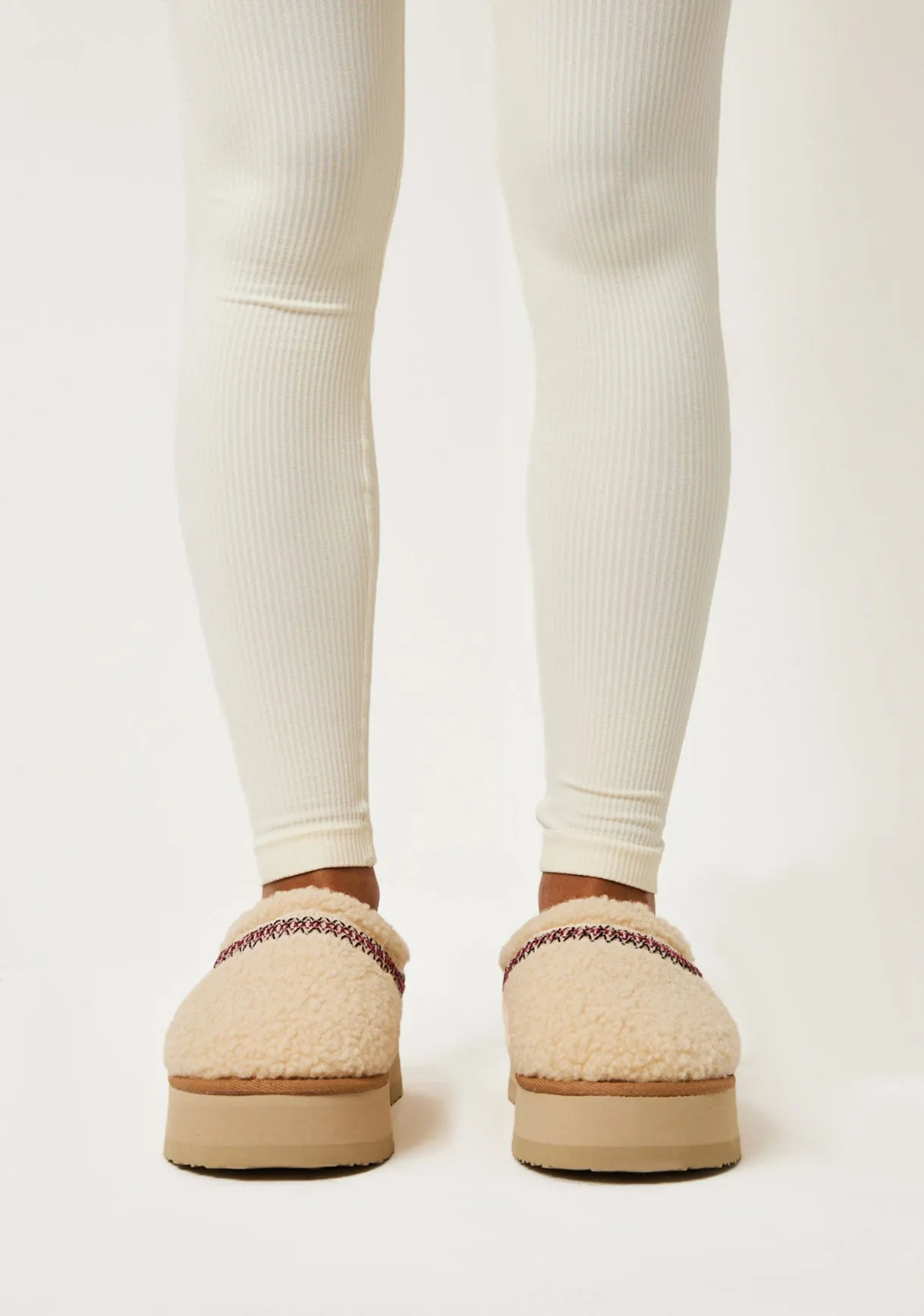 Tammy Cream Platform Faux Shearling Slip On Boots