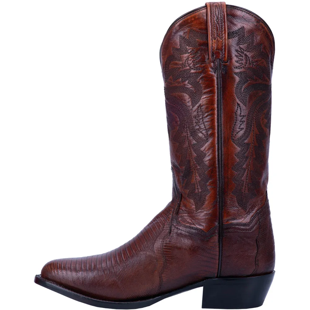 Winston Lizard Embroidered Round Toe Cowboy Boots