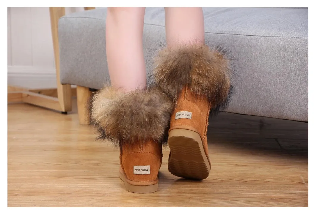 Women's Fox Fur Snow Boots kay