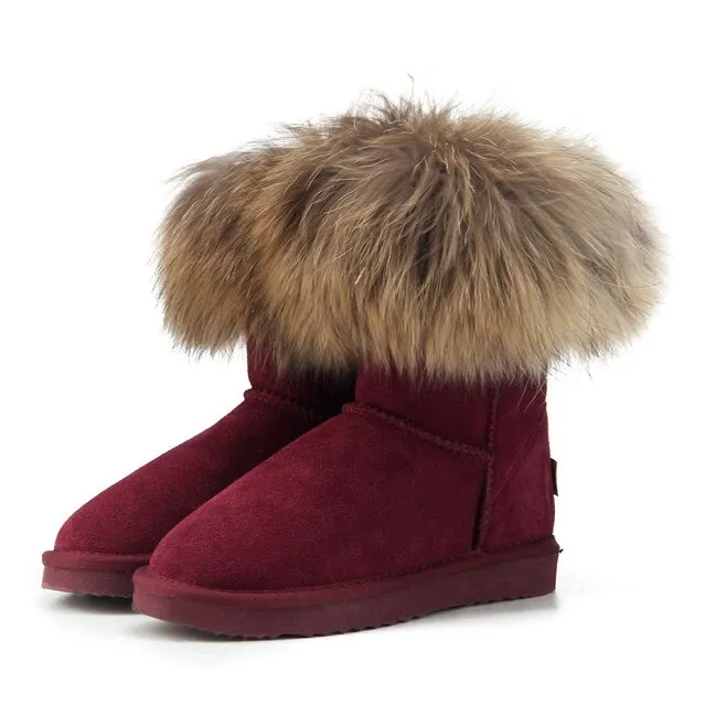 Women's Fox Fur Snow Boots kay