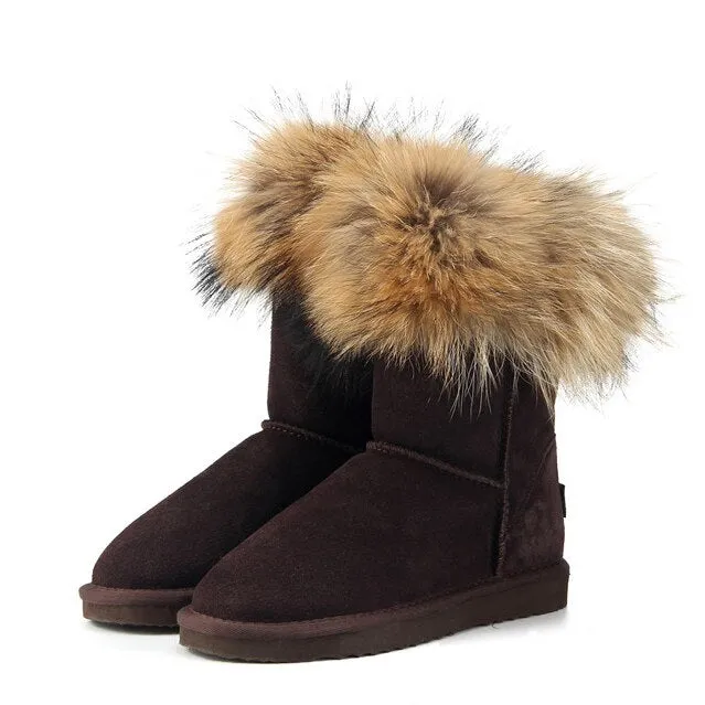 Women's Fox Fur Snow Boots kay